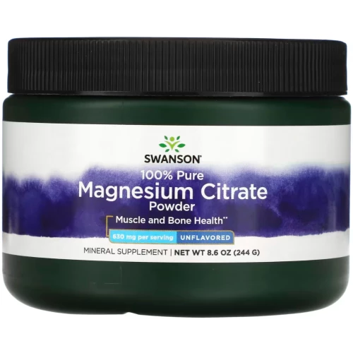 Swanson - 100% PURE Magnesium Citrate Powder - 244 g Swanson - 100% PURE Magnesium Citrate Powder - 244 g